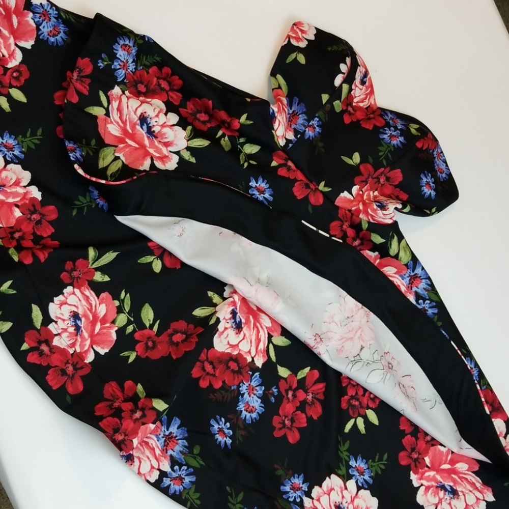 B Darlin Floral Strapless 1/2 Juniors Dress HOCO - Picture 5 of 6